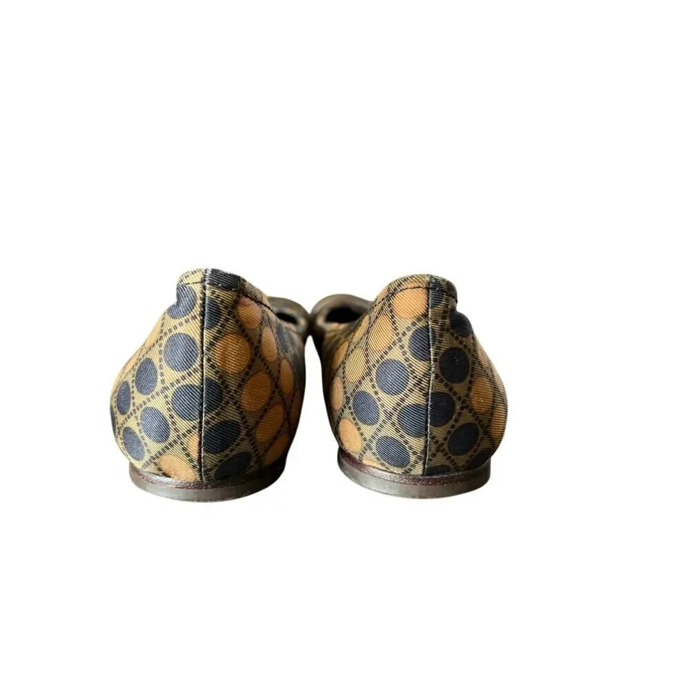 Tory Burch Flats Size 6 Womens Multicolor Gold Hardware Noel Slip On Casual